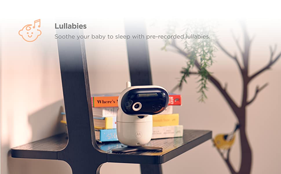 Motorola Nursery PIP1610 HD Motorized Baby Monitor Soothing Lullabies 