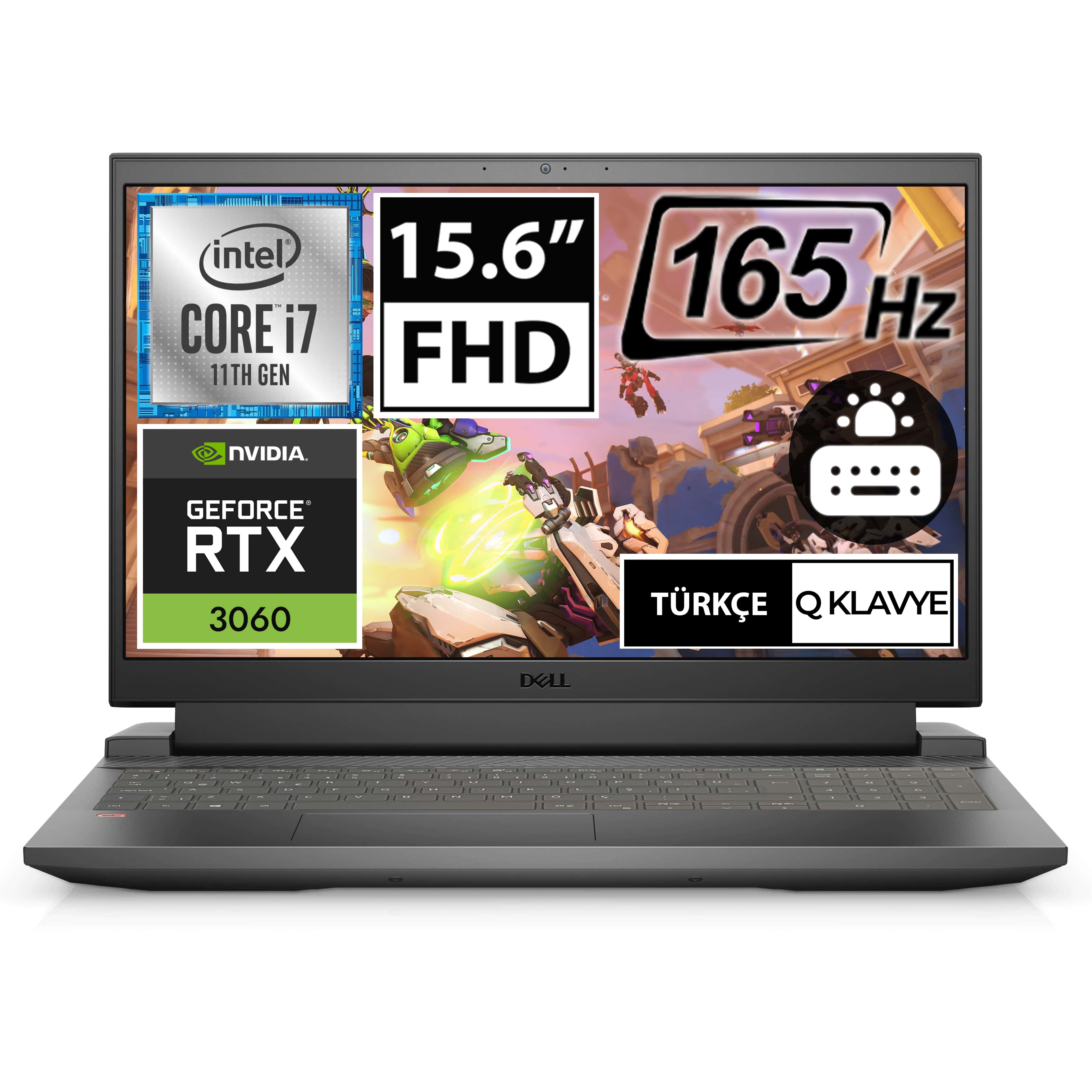 Dell G15 5511 G55113600U02 I7-11800H 16GB 512SSD+1TBSSD Fiyatı