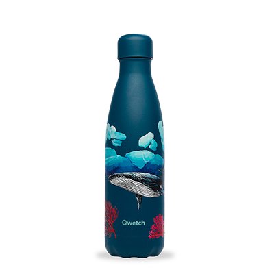 Qwetch QD3466 Balina Desenli Isı Yalıtımlı 500ml Termos - Turkuaz