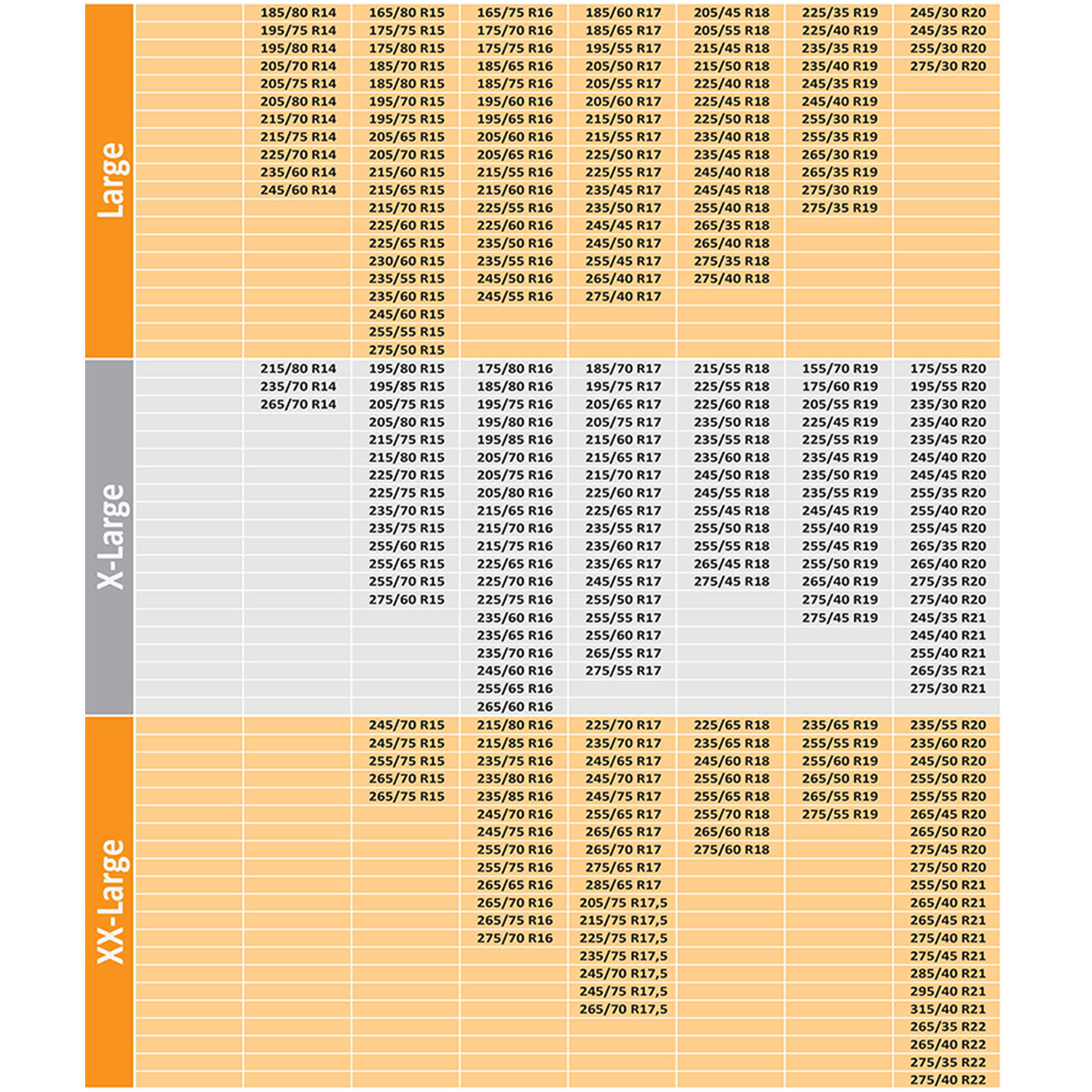 Kar Çorabı Ebat Listesi