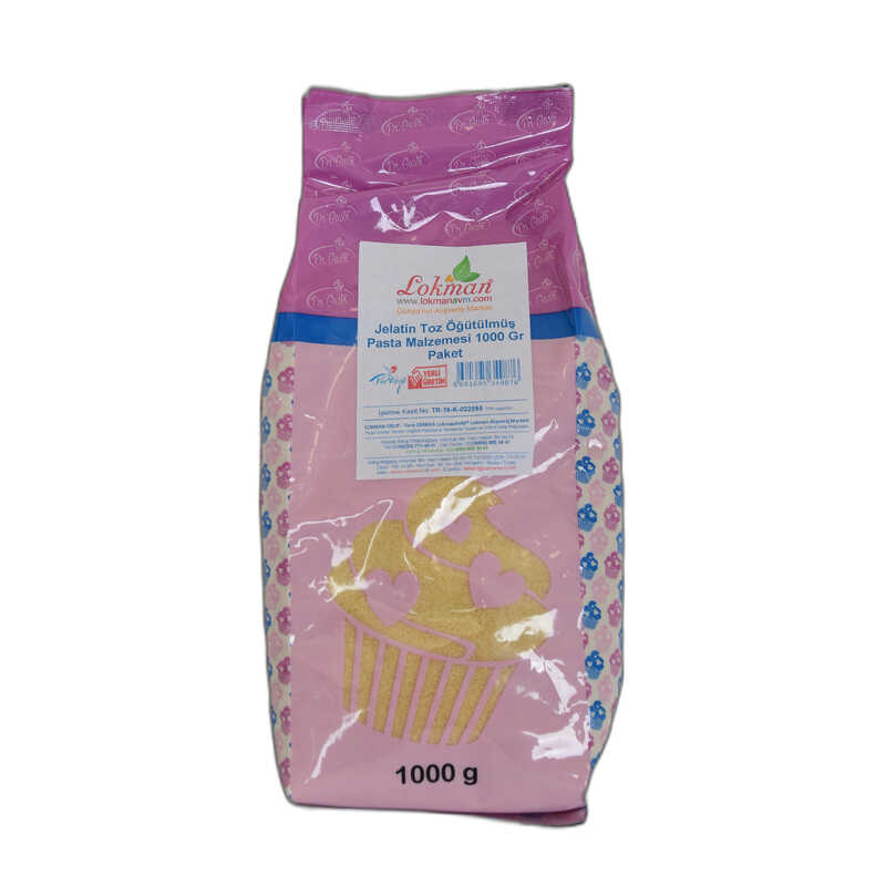 LOKMANAVM JELATİN TOZ ÖĞÜTÜLMÜŞ PASTA MALZEMESİ 1000 GR PAKET