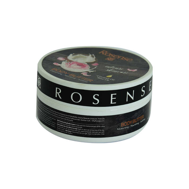 ROSENSE VÜCUT KREMİ BODY BUTTER HİNDİSTAN CEVİZİ YAĞI VE GÜL YAĞLI NEMLENDİRİCİ BAKIM 150 ML