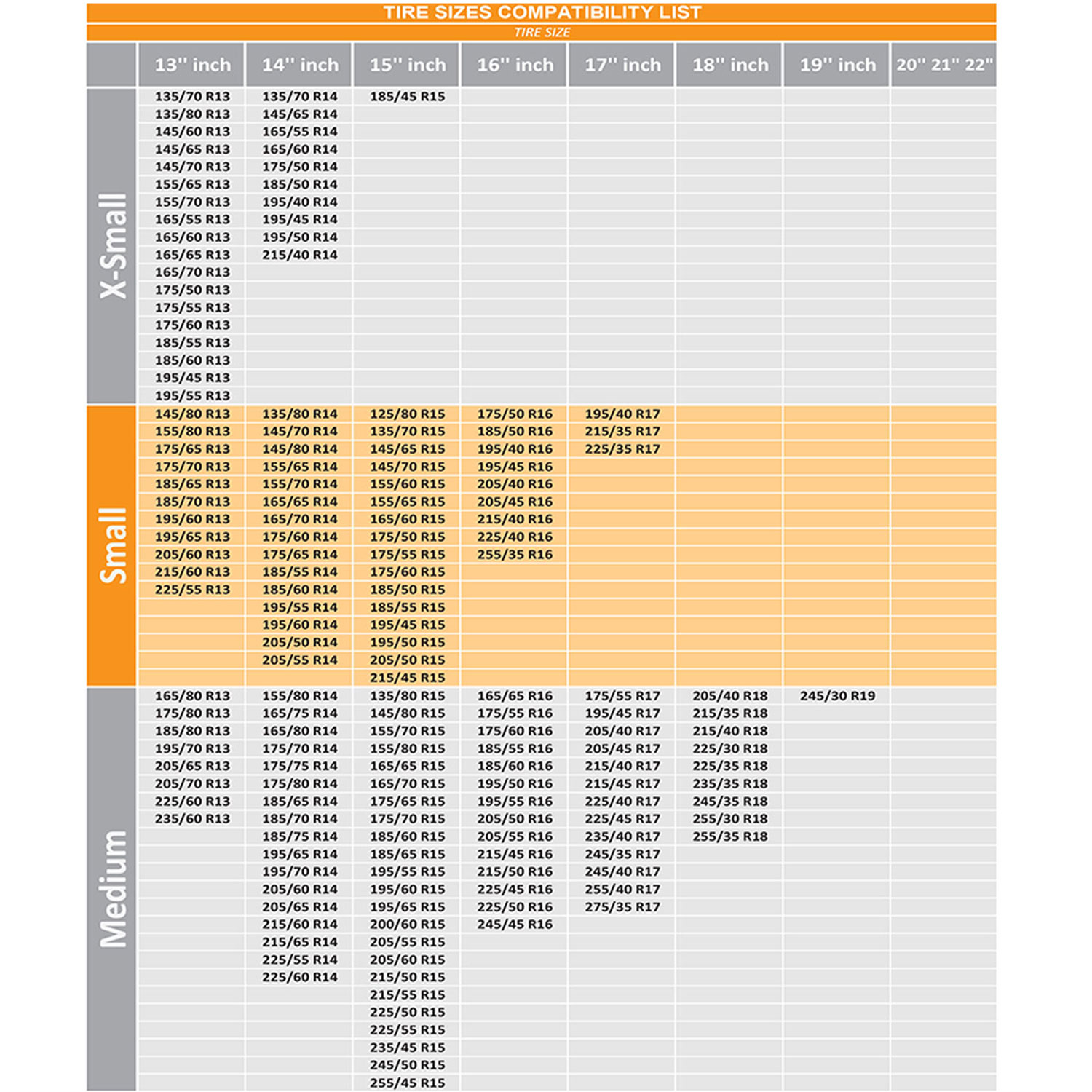 Kar Çorabı Ebat Listesi