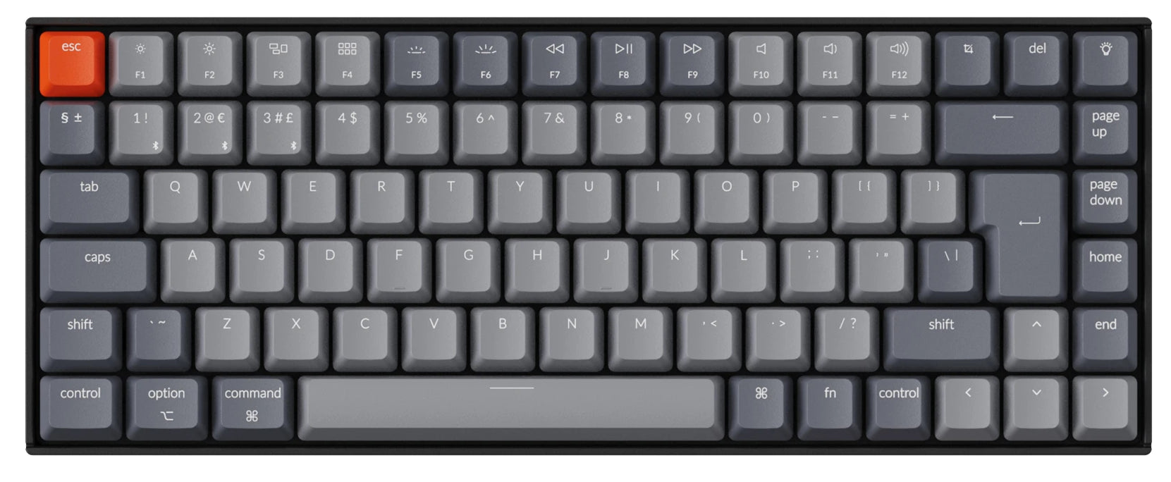 Keychron K2 UK ISO wireless mechanical keyboard Mac keycaps