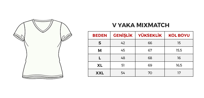 Kadın V Yaka T-shirt