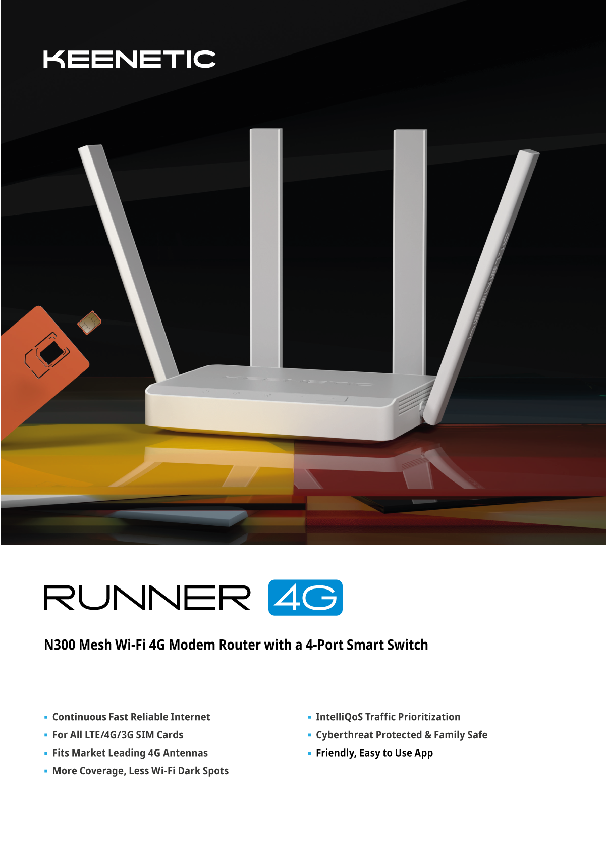 Keenetic Runner 4g N300 Mesh Wi Fi 4g Sım Kart Takılabilen Fiyatı