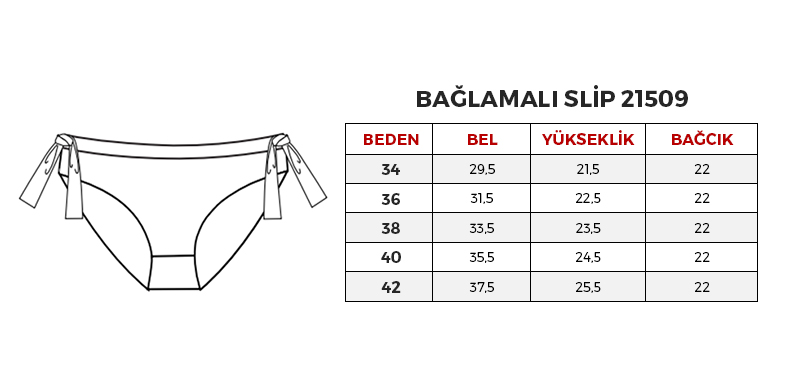 halter Bikini üst Beden Tablosu
