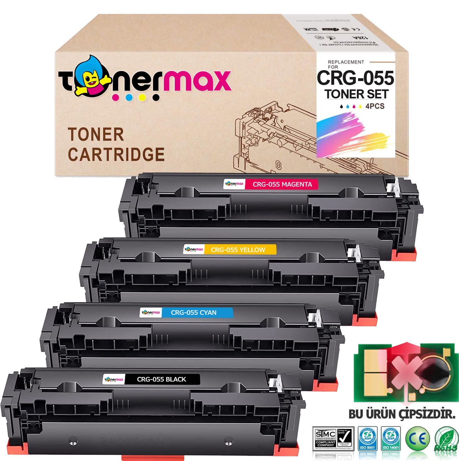 Canon CRG-055 Muadil Toner Takım / LBP-662Cdw / LBP-664Cx / MF-741Cdw / MF-742Cdw / MF-743Cdw / MF-744Cd / MF-745Cdw / MF-746Cx