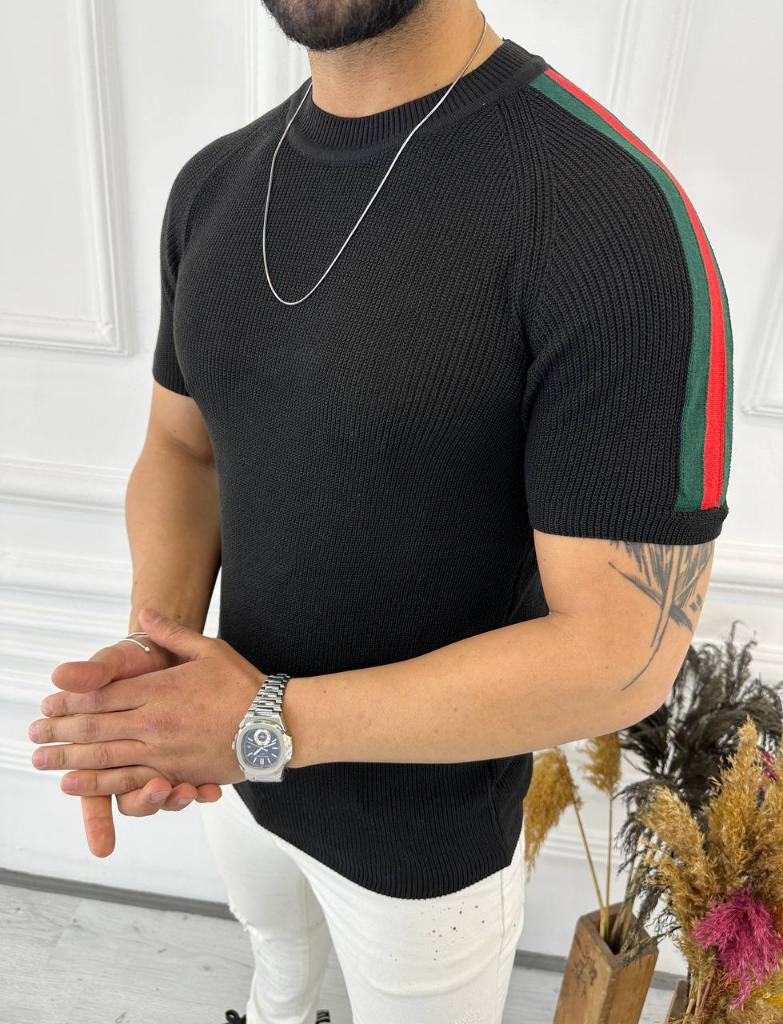 Tişört Örme Triko Tshirt Nefes Alabilen Terletmez Slim Fit Dar Kesim T-Shirt