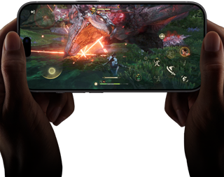 iPhone 18 Pro’nun önden dış görünüm, Monster Hunter Outlanders oyunundan bir sahneyle A20 Pro çipin performans özellikleri gösteriliyor