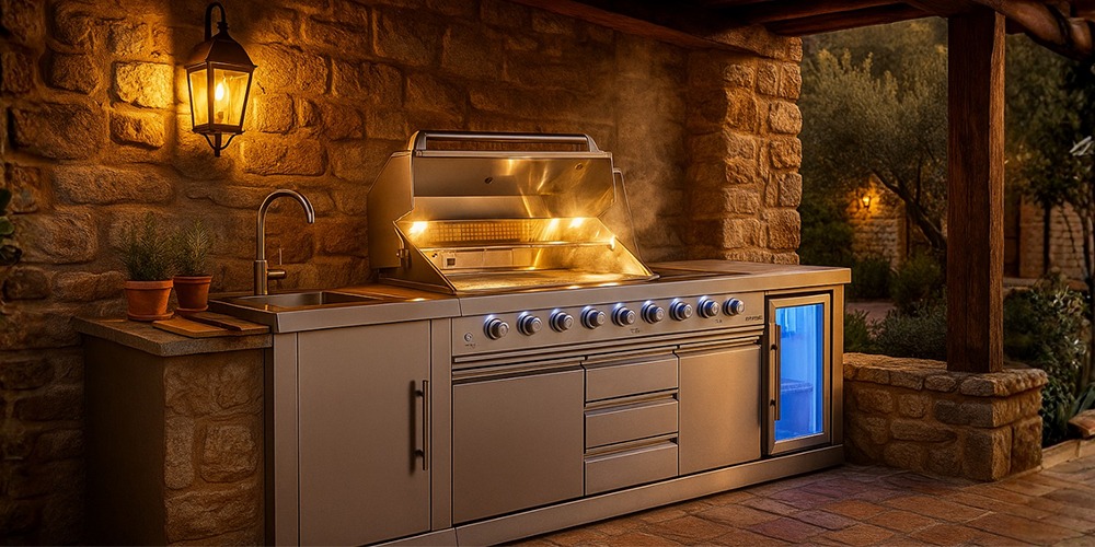 Barbekülü Outdoor Mutfak Ünitesi