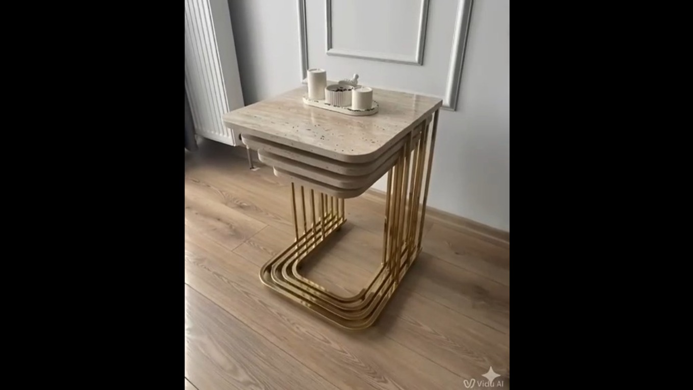 TEKERLİ MODERN SEHPA