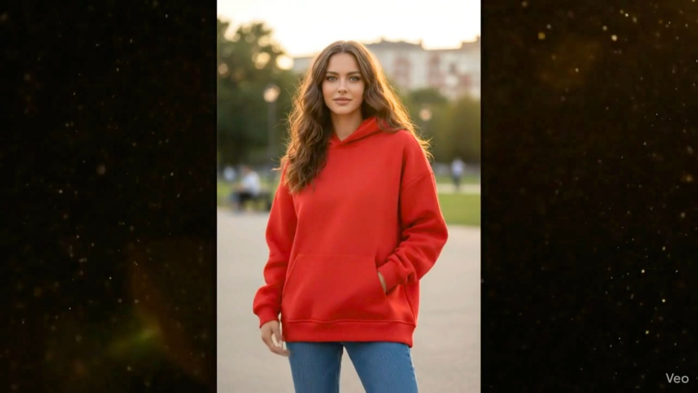 Kadın Oversize %100 Pamuk Kapüşonlu Sweatshirt