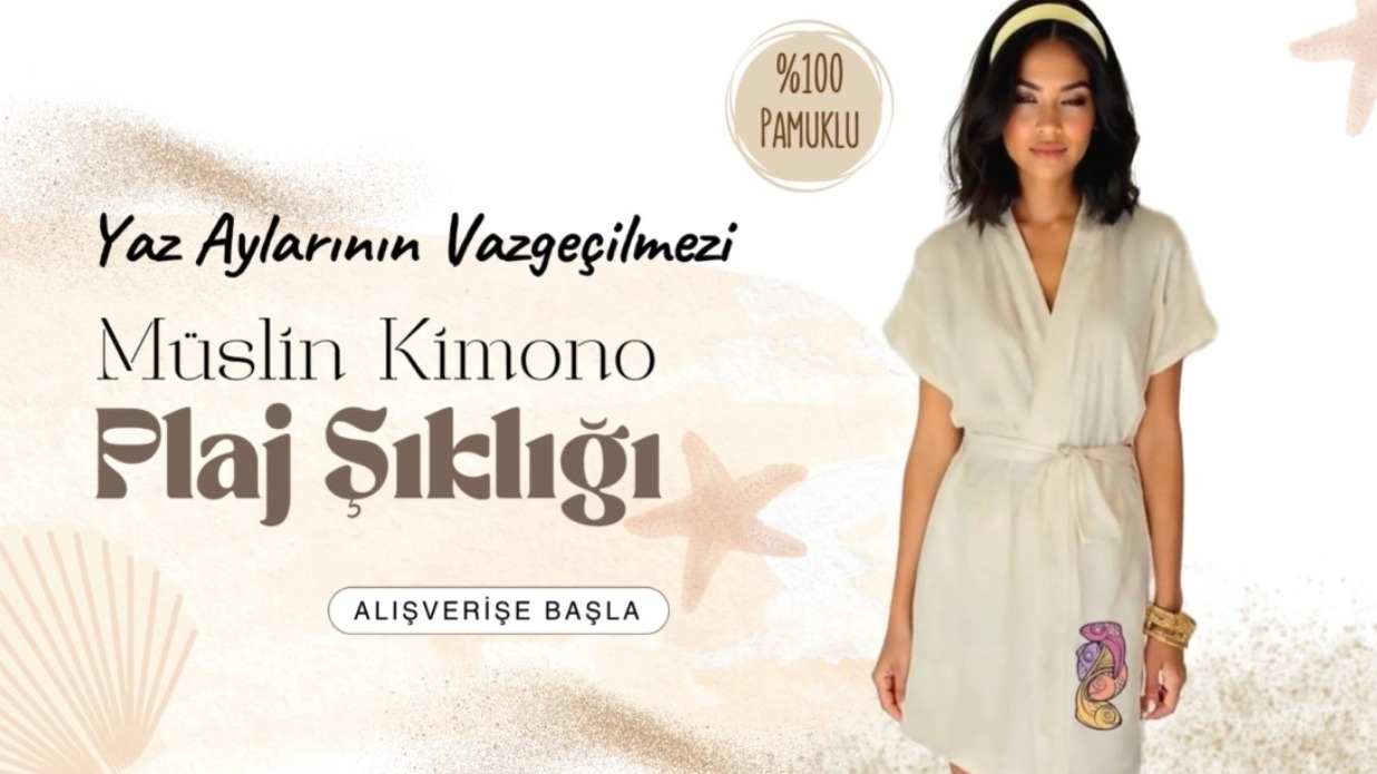 Müslin Kimono Plaj Elbisesi