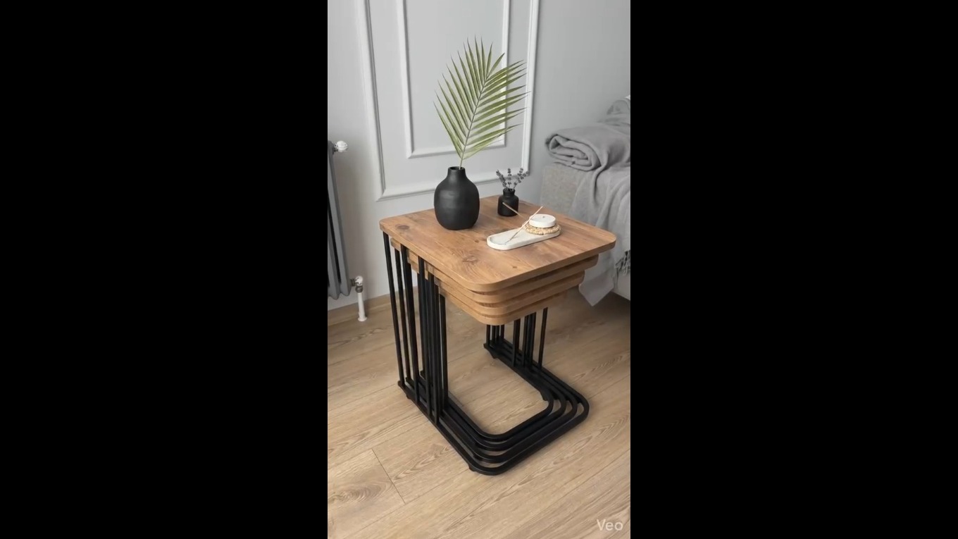 TEKERLİ MODERN SEHPA