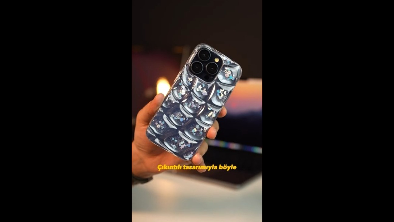 iPhone 15 Pro Kılıf Simli 3D Hacar Kapak