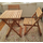 U.S.F Katlanır Kamp Sandalyesi ve Masa Balkon Bahçe Mutfak Ahşap Masa Sandalye 3'lü Bistro Set