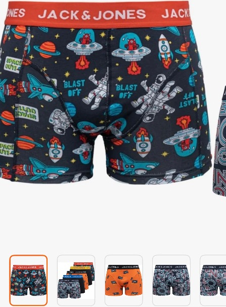 Jack & Jones 5'li Boxer Paketi - Tyler Erkekler İçin Renkli Desenli 2XL Beden