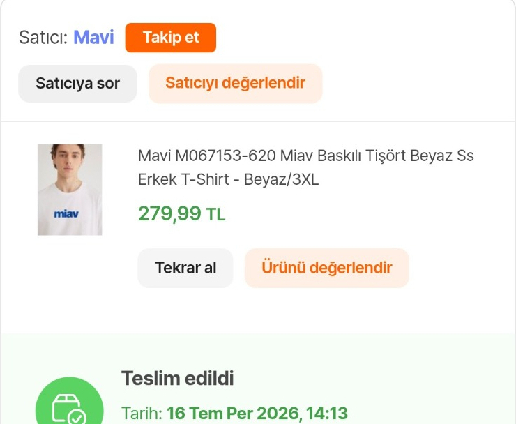 Mavi M067153-620 Miav Baskılı Tişört Beyaz Ss Erkek T-Shirt
