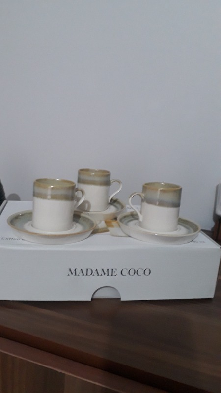 Madame Coco Ramona 6 Kişilik Kahve Fincan Seti - Krem/toprak