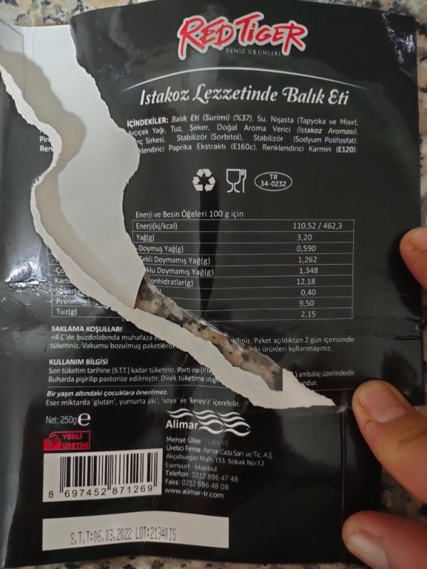 Red Tiger Istakoz Surimi 250 gr