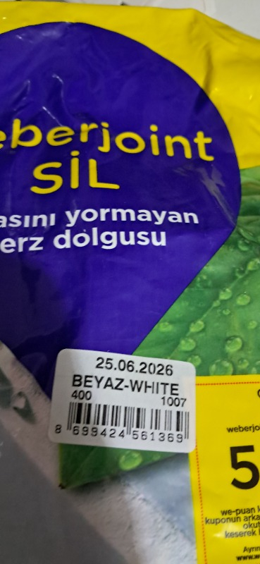 Weber Silikonlu Derz Dolgusu 5 Kg Beyaz Çimento Esaslı Yüksek Performanslı Yapıştırıcı