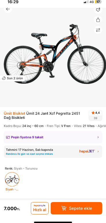 Ümit 24 Jant Xcf Pegretta 2451 Dağ Bisikleti