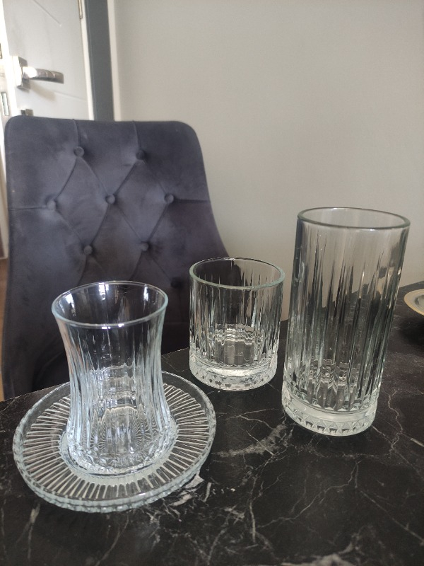 Paşabahçe Elysia Çay Bardağı ve Riva Çay Tabağı Seti 12 Parça