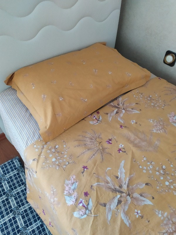 Puffy Elora Tek Kişilik Ranforce Nevresim Takımı - Safran