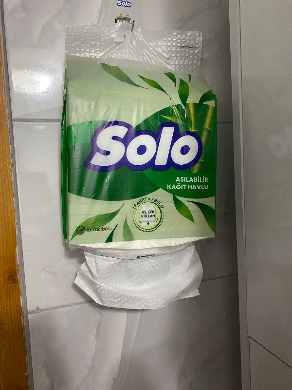 Solo Asılabilir Kağıt Havlu 1 Paket = 7 Rulo Hijyenik ve Pratik Kullanım İçin Uygun