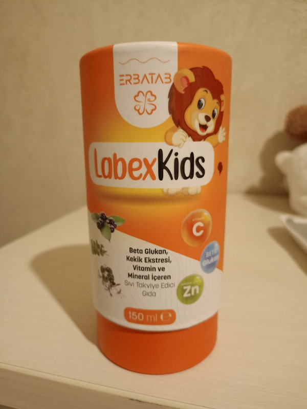 Erbatab Labex Kids Çinko Kekik Beta Glukan Karamürver Çocuk Multivitamin Şurup 150 ML