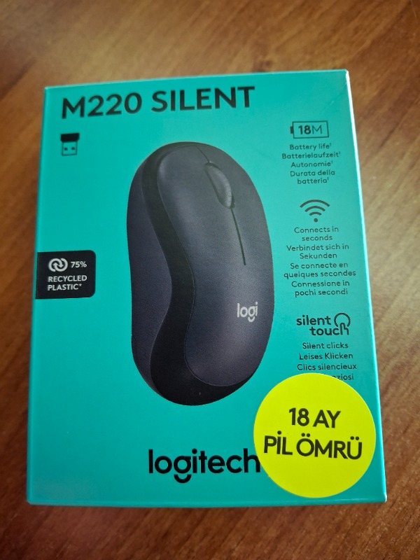 Logitech M220 Sessiz Kompakt Kablosuz Mouse - Siyah
