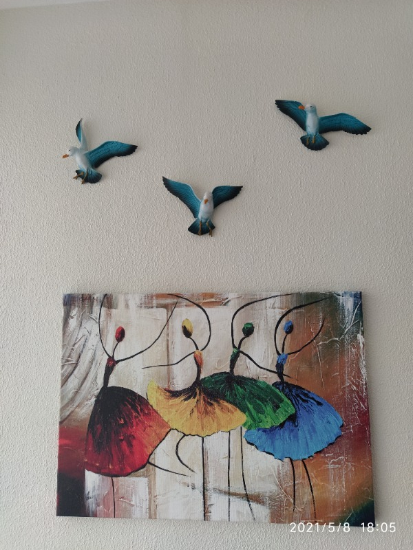 Süme Üçlü Kuş Duvar Süsü Dekoratif Üçlü Martı