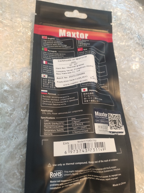 Maxtor Orjinal Maxtor CTG8E 20gr 12,8 W/m.k Termal Macun