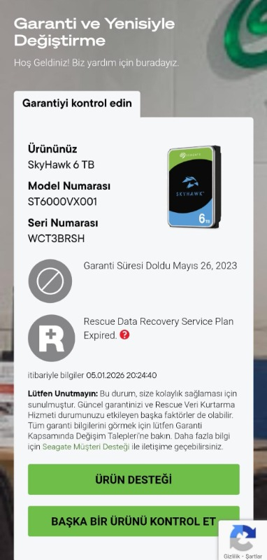 Seagate 4TB Skyhawk RV ST4000VX016 3.5" 5900Rpm 256 MB 7x24 Güvenlik Hdd (Resmi Distribitör Ürünü)