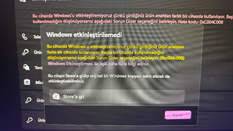 Microsoft Windows 11 Pro Dijital Lisans Anahtarı Ömür Boyu Kullanım 64 Bit