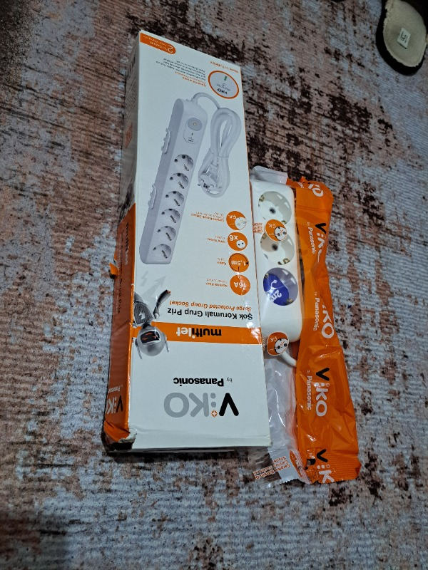 Viko 2 Metre Kablolu Topraklı Çocuk Korumalı Üçlü Priz