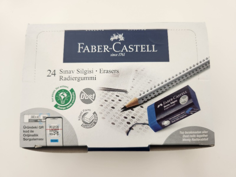 Faber-Castell Sınav Silgisi Dust-Free Mavi  24’lü Paket