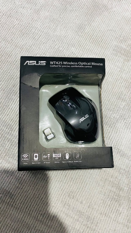 Asus WT425 Kablosuz Optik Sessiz Tıklama Özellikli Siyah Mouse