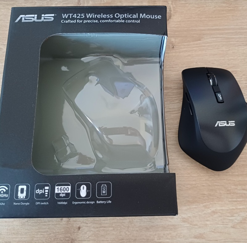 Asus WT425 Kablosuz Optik Sessiz Tıklama Özellikli Siyah Mouse