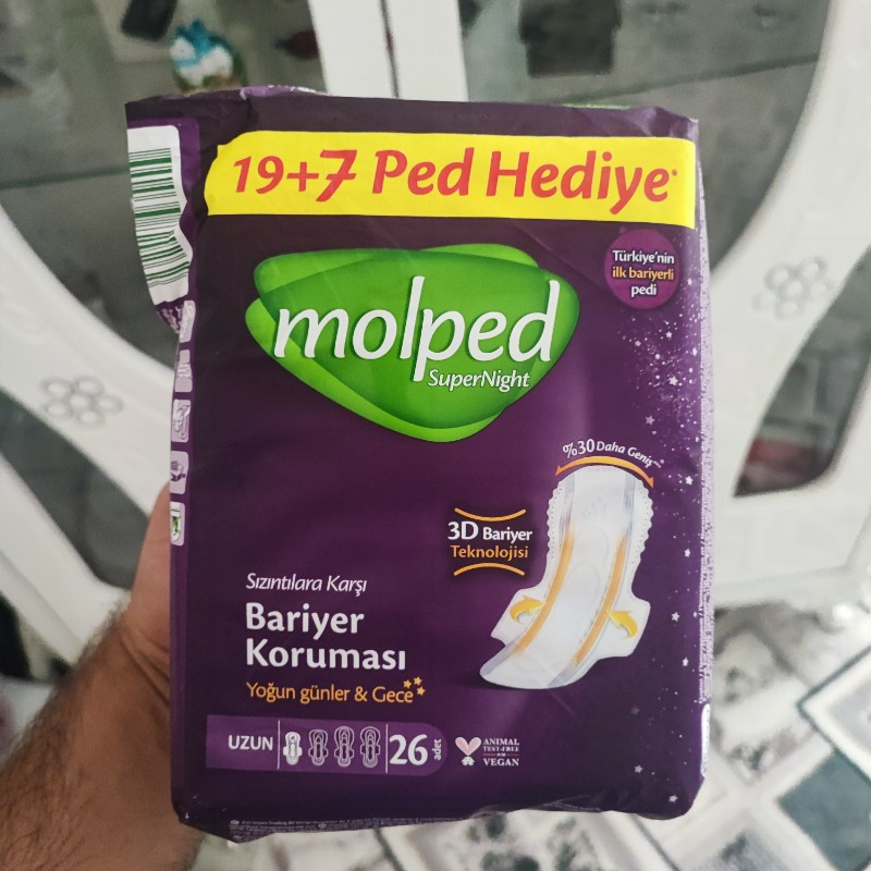 Molped Supernight Hijyenik Ped Gece 26 Adet Uzun