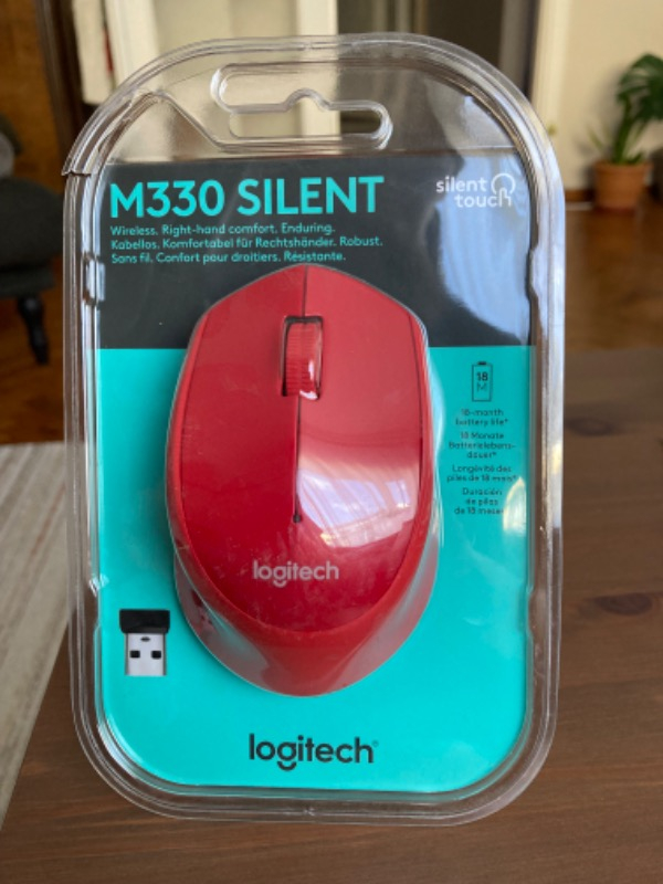 Logitech M330 Sessiz Kablosuz Optik Mouse - Kırmızı