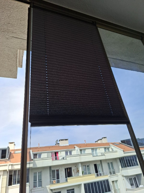 Plised Home Katlanabilir Cam Balkon Plise Perde Antrasit