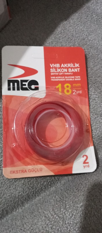 SGS VHB Çift Taraflı Akrilik Silikonize Bant 18mm 2mt