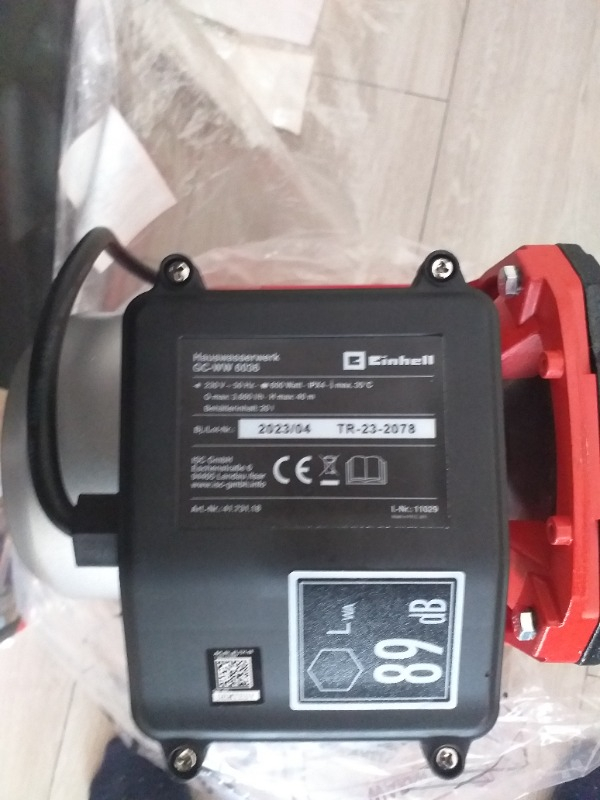 Einhell GC-WW 6036, Hidrofor