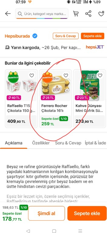 Ferrero Rocher Çikolata 16'lı