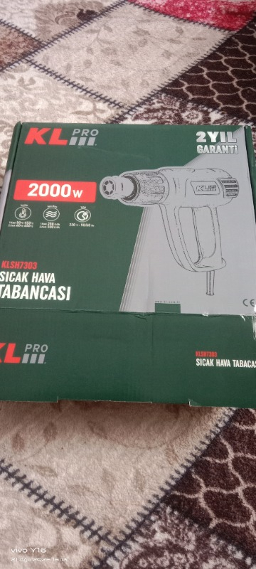 KL Pro KLSH7303 Profesyonel Sıcak Hava Tabancası 2000 W 2 Kademeli Isı Ayarı ile Konforlu Kullanım