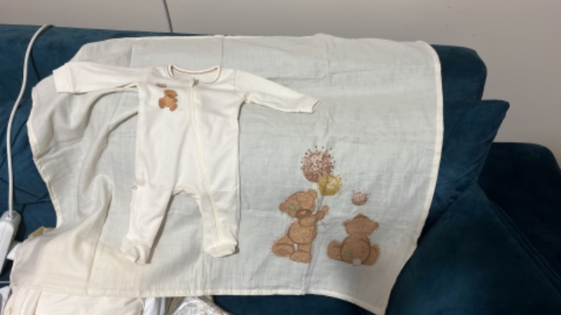 Tiny Lamb Fluffy Bear Organik Pamuk Penye Yeni Doğan Seti - 10 Parça