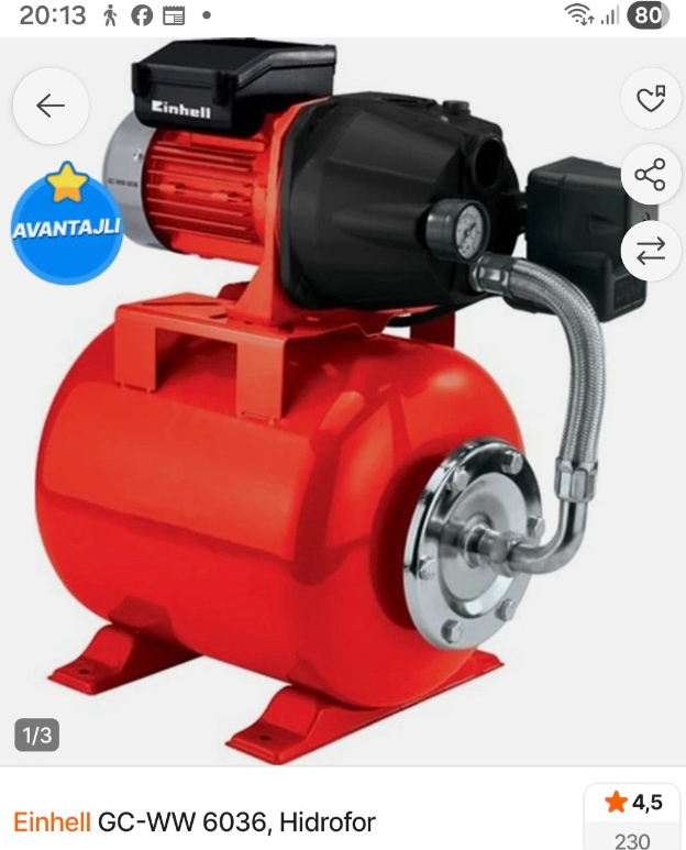 Einhell GC-WW 6036, Hidrofor
