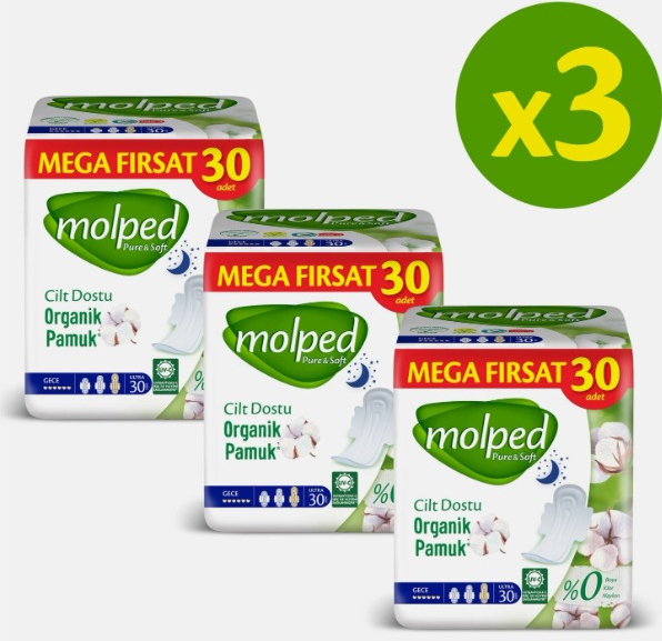 Molped Pure&Soft Gece Süper Mega Paket 90 Adet